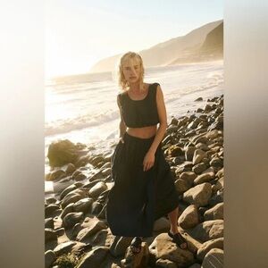 Free People | Like A Wave Set Navy Blazer Size Large